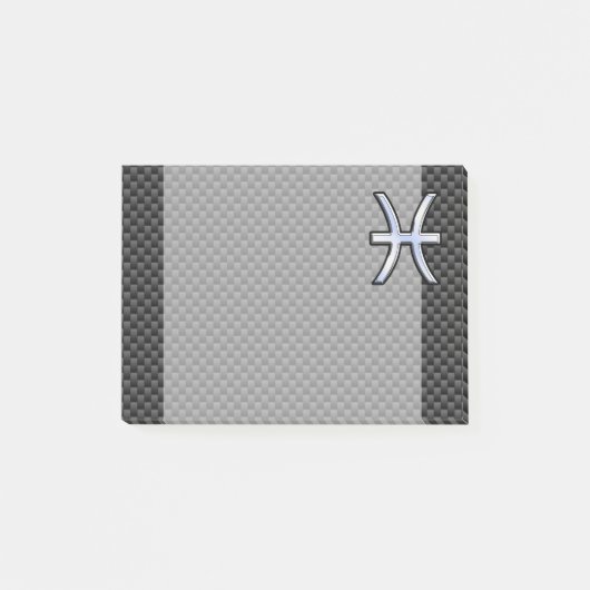 シルバーピセス〔占星術の〕十二宮図サインオンカーボンファイバープリント ポストイット (正面)