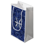 シルバーピセス〔占星術の〕十二宮図シンボルネイビーブルーデジタル迷彩柄 スモールペーパーバッグ (正面アングル)