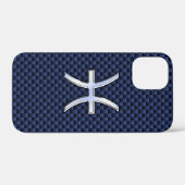 シルバーピセス〔占星術の〕十二宮図記号オンブルーカーボン Case-Mate iPhoneケース (裏面 (横))