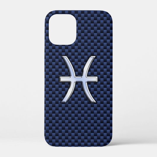 シルバーピセス〔占星術の〕十二宮図記号オンブルーカーボン Case-Mate iPhoneケース (裏面)