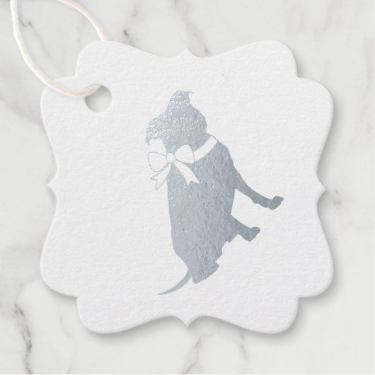 シルバーピットブルドッグベビーシャワーガールピットブル フェイバータグ (正面)