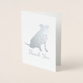 シルバーピットブルドッグベビーシャワーガールピットブル 箔カード