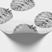 シルバーピネコンオーナメント包装紙 ラッピングペーパー (角)