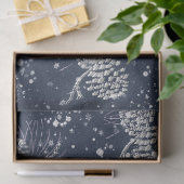 シルバーピネコーンスノーネイビーブルーホリデー 薄葉紙 (ギフト)