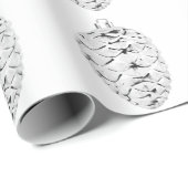 シルバーピネコーンホワイトラッピング紙 ラッピングペーパー (ロールコーナー)