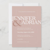 シルバーピモダンッミニマルクシンプル結婚の 招待状 (裏面)