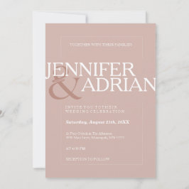 シルバーピモダンッミニマルクシンプル結婚の 招待状