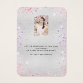 シルバーピンクのイヤリング写真ディスプレイカード (裏面)
