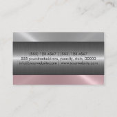 シルバーピンクのステンレススチールメタルルック 名刺 (裏面)