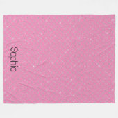 シルバーピンクの人魚の名前 フリースブランケット (正面(横))