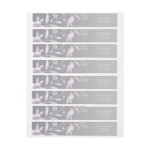 シルバーピンクの水色のフローラ結婚Chinoiserie's ラップアラウンドラベル (シート)