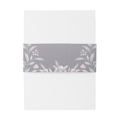 シルバーピンクの水色のフローラ結婚Chinoiserie's 招待状ベリーバンド (裏面例)