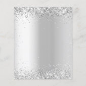 シルバーピンクの花の結婚式のSave the Dateカード (裏面)