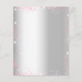シルバーピンクの花柄がきらきらする結婚式の招待状 チラシ (裏面)