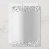 シルバーピンクの花模様の結婚式は日付を保存 セーブザデート (裏面)