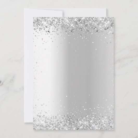 シルバーピンクの花模様の結婚式は日付を保存 セーブザデート (裏面)