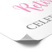 シルバーピンクの退職カスタムパーティー18x24写真 ポスター (角)