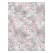 シルバーピンクエレガントのクリスマススノーフレーク・パターン テーブルクロス (正面)