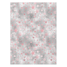シルバーピンクエレガントのクリスマススノーフレーク・パターン テーブルクロス