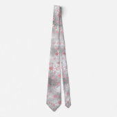 シルバーピンクエレガントのクリスマススノーフレーク・パターン ネクタイ (正面)