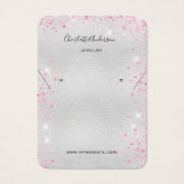 シルバーピンクグリッターイヤリング写真表示カード (正面)