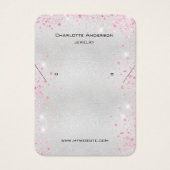 シルバーピンクグリッターイヤリング写真表示カード (正面)