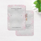 シルバーピンクグリッターイヤリング写真表示カード (デスク)