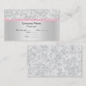 シルバーピンクグリッターエレガントセミグロス事業 名刺 (正面/裏面)