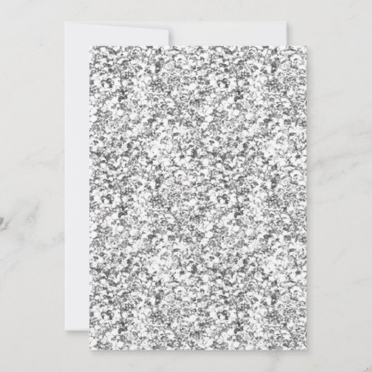 シルバーピンクグリッタージュエルボウキンセアニェラ誕生日 招待状 (裏面)