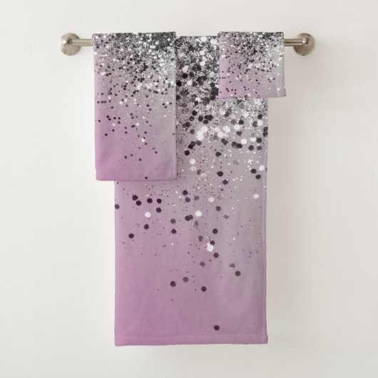 シルバーピンクグリッタードリーム1 (フェイクグリッター) #shiny バスタオルセット (インサイチュ)