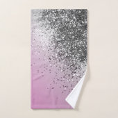 シルバーピンクグリッタードリーム1 (フェイクグリッター) #shiny バスタオルセット (ハンドタオル)