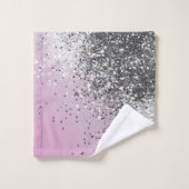 シルバーピンクグリッタードリーム1 (フェイクグリッター) #shiny バスタオルセット (ウォッシュタオル)