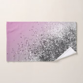 シルバーピンクグリッタードリーム1 (フェイクグリッター) #shiny バスタオルセット (ハンドタオル)