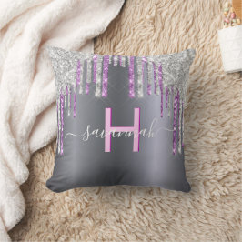 シルバーピンクグリッターパープルスパークルのスクリプト名 クッション