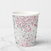 シルバーピンクグリッター40歳の誕生日 紙コップ (右)