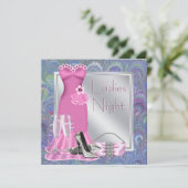 シルバーピンクシャンパンパープルピンクレディースナイト 招待状 (スタンド正面)