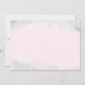 シルバーピンクスパークルダイヤモンドドレスブライダルシャワー 招待状 (裏面)