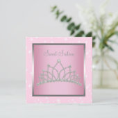 シルバーピンクスパークルSweet sixteen誕生日パーティー 招待状 (スタンド正面)