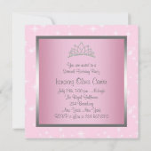 シルバーピンクスパークルSweet sixteen誕生日パーティー 招待状 (裏面)