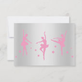 シルバーピンクバレリーナRSVP 招待状 (裏面)