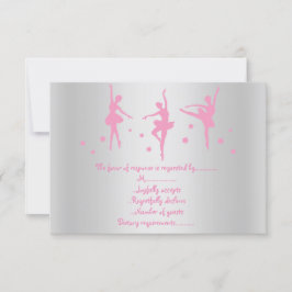 シルバーピンクバレリーナRSVP 招待状