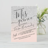 シルバーピンクフェイクスパークリーグリッターキンセグラデーションーニェラ 招待状 (スタンド正面)