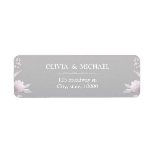 シルバーピンクフローラチノワセリー差出人住所 ラベル (正面)