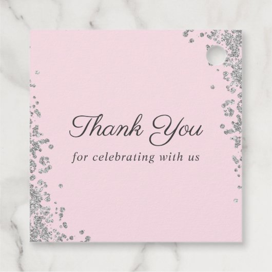 シルバーピンクフローラファーストホーリーコミュニオンサンキュー フェイバータグ (裏面)