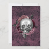 シルバーピンクブラックスカルヘッドカップルシャワー 招待状 (裏面)