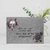 シルバーピンクブラックスカルヘッドブライダルパーティ提案 招待状 (スタンド正面)