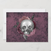 シルバーピンクブラックスカルヘッドブライダルパーティ提案 招待状 (裏面)