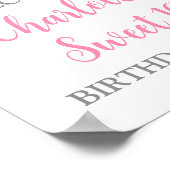 シルバーピンク甘カスタムい16誕生日8.5x11 ポスター (角)