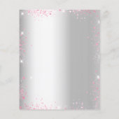 シルバーピンク花模様グリッター結婚式招待状 チラシ (裏面)