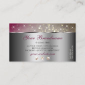 シルバーピンク金ゴールドグリッターライン石の目を引く 名刺 (裏面)